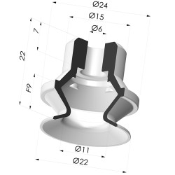 Ventosa 1.5 Fole Série PBG Ø 22MM