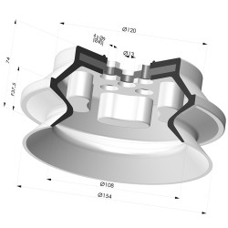 Ventosa 1.5 Fole Série PBG Ø 154,1 mm