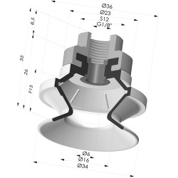 Ventosa 1.5 Fole Série 91 Ø 34MM