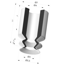 Ventosa 1.5 Fole Série 1 Ø 5MM