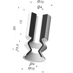 Ventosa 1.5 Fole Série 1 Ø 10MM
