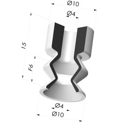 Ventosa 1.5 Fole Série 1 Ø 10MM
