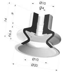 Ventosa 1.5 Fole Série 1 Ø 20MM