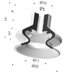 Ventosa 1.5 Fole Série 1 Ø 23MM