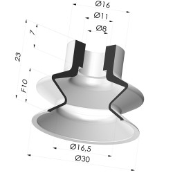 Ventosa 1.5 Fole Série 1 Ø 30MM