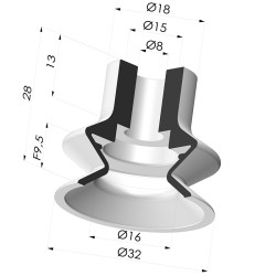 Ventosa 1.5 Fole Série 1 Ø 32MM
