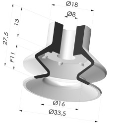 Ventosa 1.5 Fole Série 1 Ø 33,5 mm