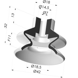 Ventosa 1.5 Fole Série 1 Ø 42MM