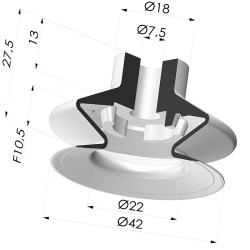 Ventosa 1.5 Fole Série 1 Ø 42MM