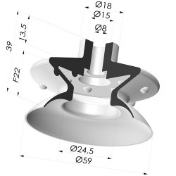 Ventosa 1.5 Fole Série 1 Ø 59MM