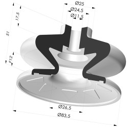 Ventosa 1.5 Fole Série 1 Ø 83,5 mm