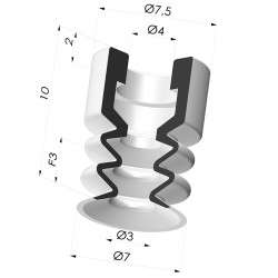 Ventosa 2.5 Fole Série 2 Ø 7MM