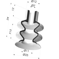 Ventosa 2.5 Fole Série 2 Ø 25MM