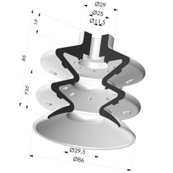 Ventosa 2.5 Fole Série 2 Ø 85,8 mm