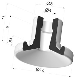 Ventosa plana Série 9 Ø 16,4 mm