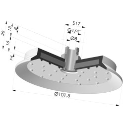 Ventosa plana Série 7SB Ø 101,5 mm com encaixe G1/4"