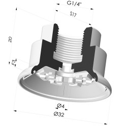 Ventosa plana Série 7R Ø 32 mm
