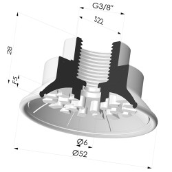 Ventosa plana Série 7R Ø 52 mm