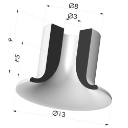 Ventosa plana Série 7 Ø 13 mm