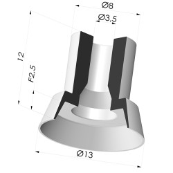 Ventosa plana Série 7 Ø 13 mm