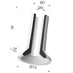 Ventosa plana Série 7 Ø 12,9 mm