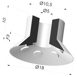 Ventosa plana Série 7 Ø 18 mm
