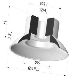 Ventosa plana Série 7 Ø 20 mm