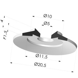 Ventosa plana Série 7 Ø 21 mm