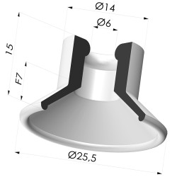 Ventosa plana Série 7 Ø 25 mm