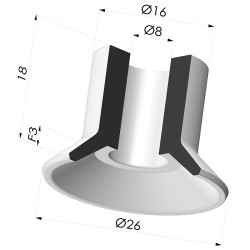 Ventosa plana Série 7 Ø 27 mm
