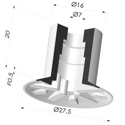 Ventosa plana Série 7 Ø 27 mm