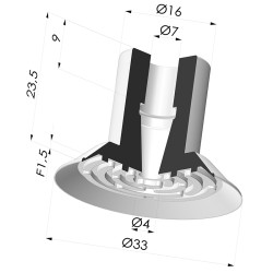 Ventosa plana Série 7 Ø 30 mm