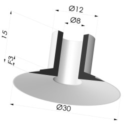 Ventosa plana Série 7 Ø 30 mm