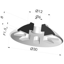 Ventosa plana Série 7 Ø 30 mm
