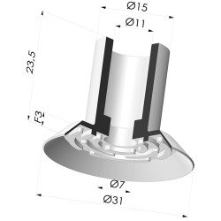 Ventosa plana Série 7 Ø 30 mm