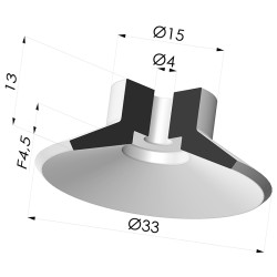 Ventosa plana Série 7 Ø 34 mm