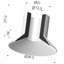 Ventosa plana Série 7 Ø 40 mm