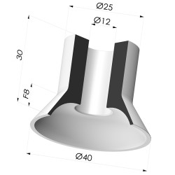 Ventosa plana Série 7 Ø 40 mm