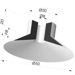 Ventosa plana Série 7 Ø 50 mm