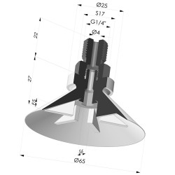 Ventosa plana Série 7 Ø 65 mm
