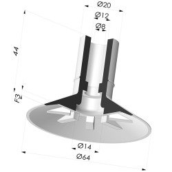 Ventosa plana Série 7 Ø 65 mm
