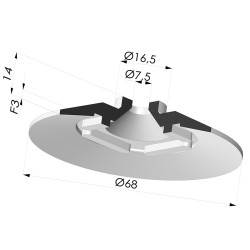 Ventosa plana Série 7 Ø 68 mm