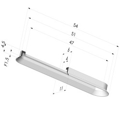 Ventosa oblonga Série 4 54x11mm