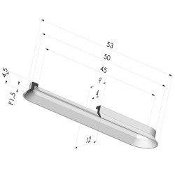 Ventosa retangular Série 4 53x12mm