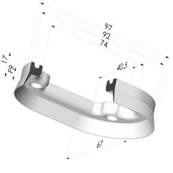 Ventosa oblonga Série 4 97x65mm