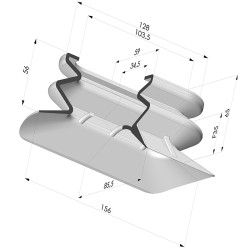 Ventosa oblonga Série 4PA 156x85,5mm