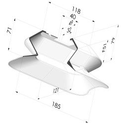 Ventosa retangular Série 4PA 190x125mm
