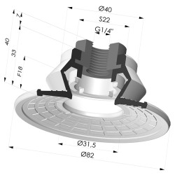 Ventouse 1.5 Soufflets Série 8R Ø 85MM