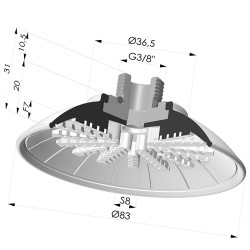 Ventosa plana série 99 Ø 82,6 mm com encaixe macho G3/8"