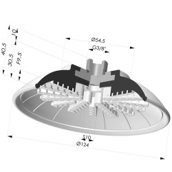 Ventosa plana série 99 Ø 124 mm com encaixe macho G3/8"